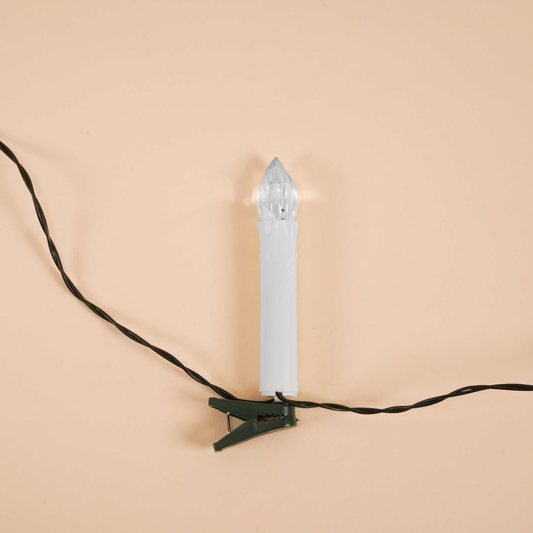 Esotec Solar Weihnachtsbaum Lichterkette, 10m, 20 LED Kerzen, warmweiss, klemmbar, LiFePo4 Akku, Zul