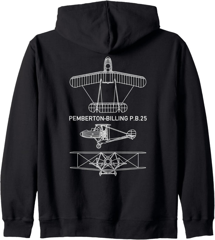 Pemberton-Billing PB 25 WW1 Britischer Flugzeug-Doppeldecker Kapuzenjacke