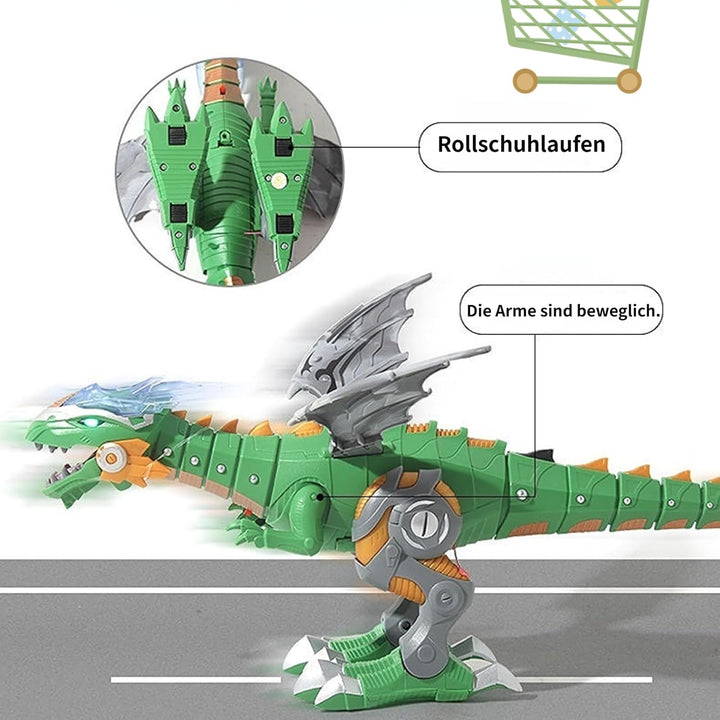 Srliya Nebelsprühroboter, Drachenspielzeug, für Kinder, Wandelnder Dinosaurier, Feuerspeiendes Wasse