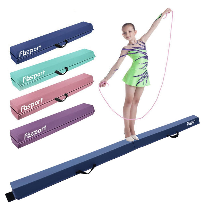 FBSPORT Schwebebalken Kinder, PU-Leder Faltbarer Balken Turnen Balance Beam Klappbarer Turnbalken Gy
