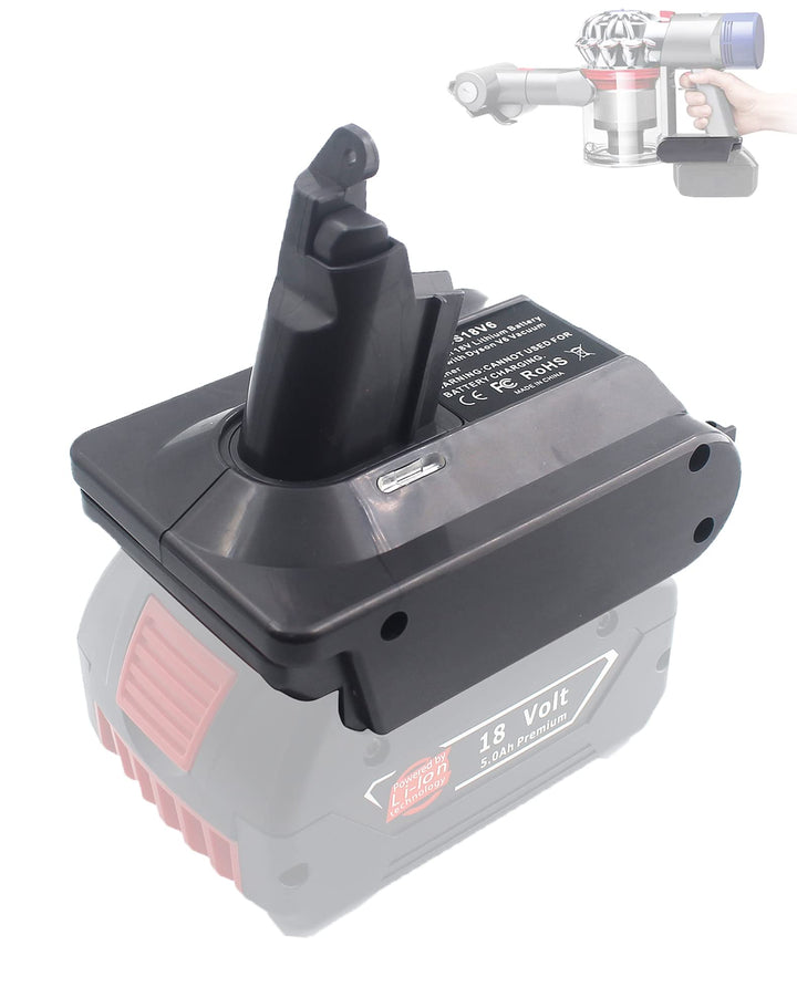 BTRUI für Dyson V6 Akku Adapter für Bosch 18V Lithium Akku, für Dyson V6 AbsoluteMotohead DC58 DC59