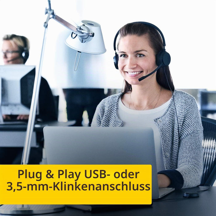 Jabra Evolve 30 UC Stereo Headset – Unified Communications Headphones for VoIP Softphone with Passiv