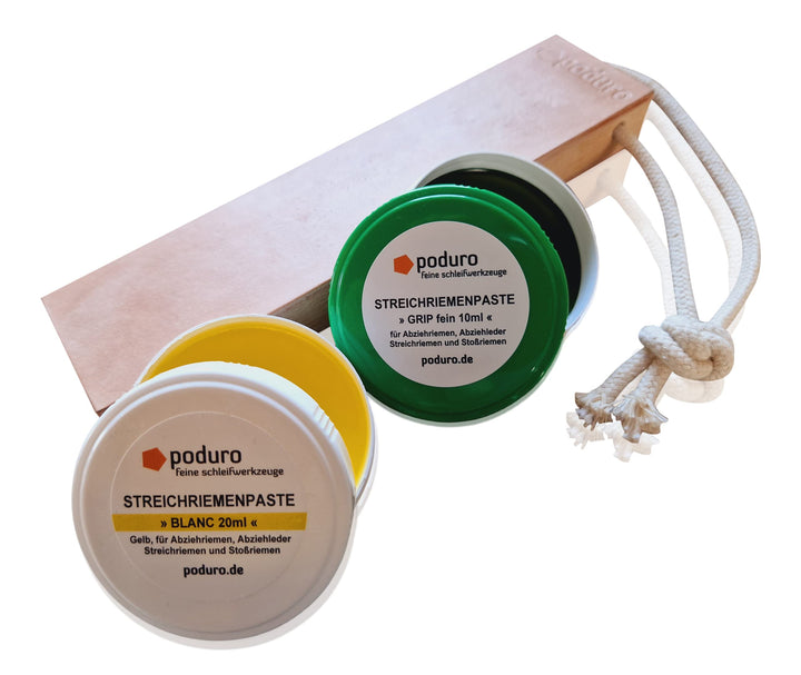 PODURO Streichriemen TOGU - Abziehleder doppelseitig (Mit Pasten GRIP und BLANC), Mit Pasten GRIP un