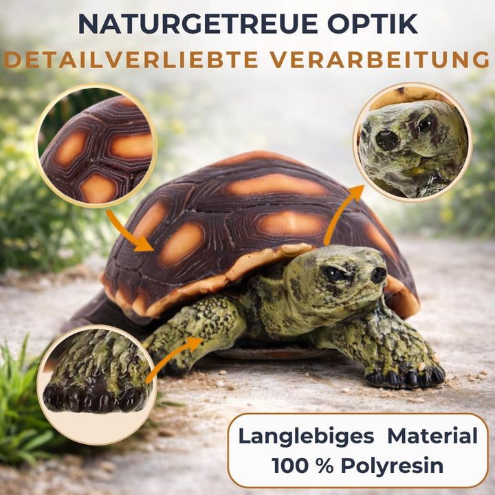 Gartenfigur Schildkröte Klein – Gartendeko aus Polyresin für Garten, Terasse und Balkon – frostbestä