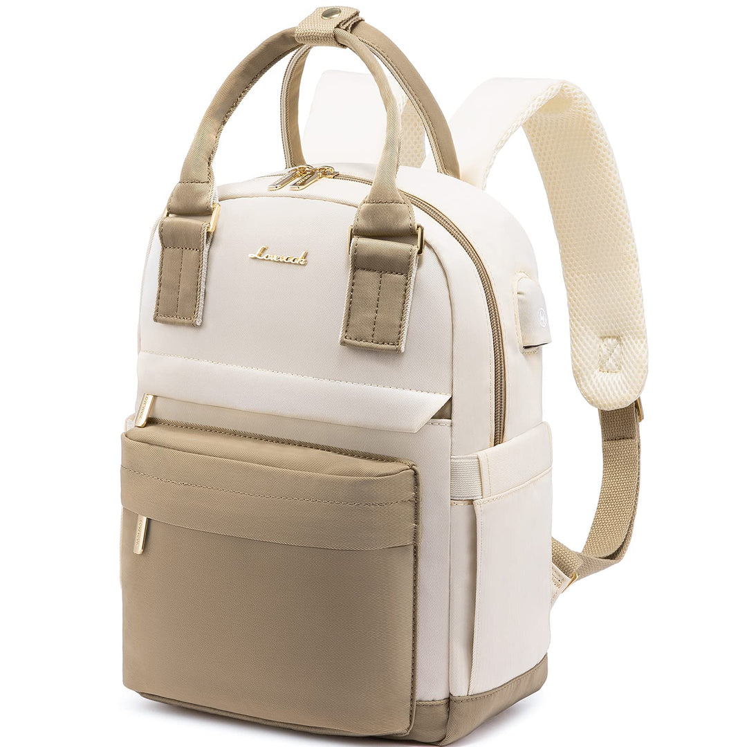 LOVEVOOK Rucksack Damen Klein, Wasserdicht Cityrucksack Handtasche 2 in 1 mit USB Ladeanschluss, Min