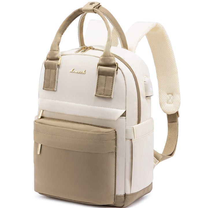 LOVEVOOK Rucksack Damen Klein, Wasserdicht Cityrucksack Handtasche 2 in 1 mit USB Ladeanschluss, Min