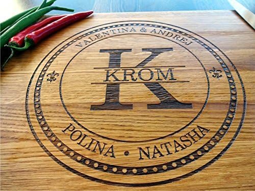 Personalisiertes Schneidebrett mit Monogramm | Handgefertigt Schneidebrett | Frühstücksbrettchen mit