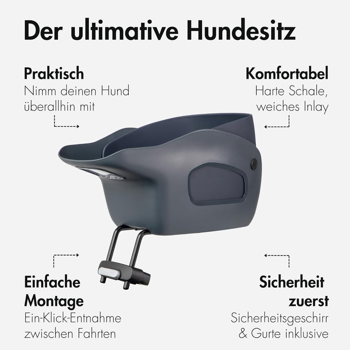 Dog Bike Carrier (Midnight Gray, M) Midnight Gray M, Midnight Gray M