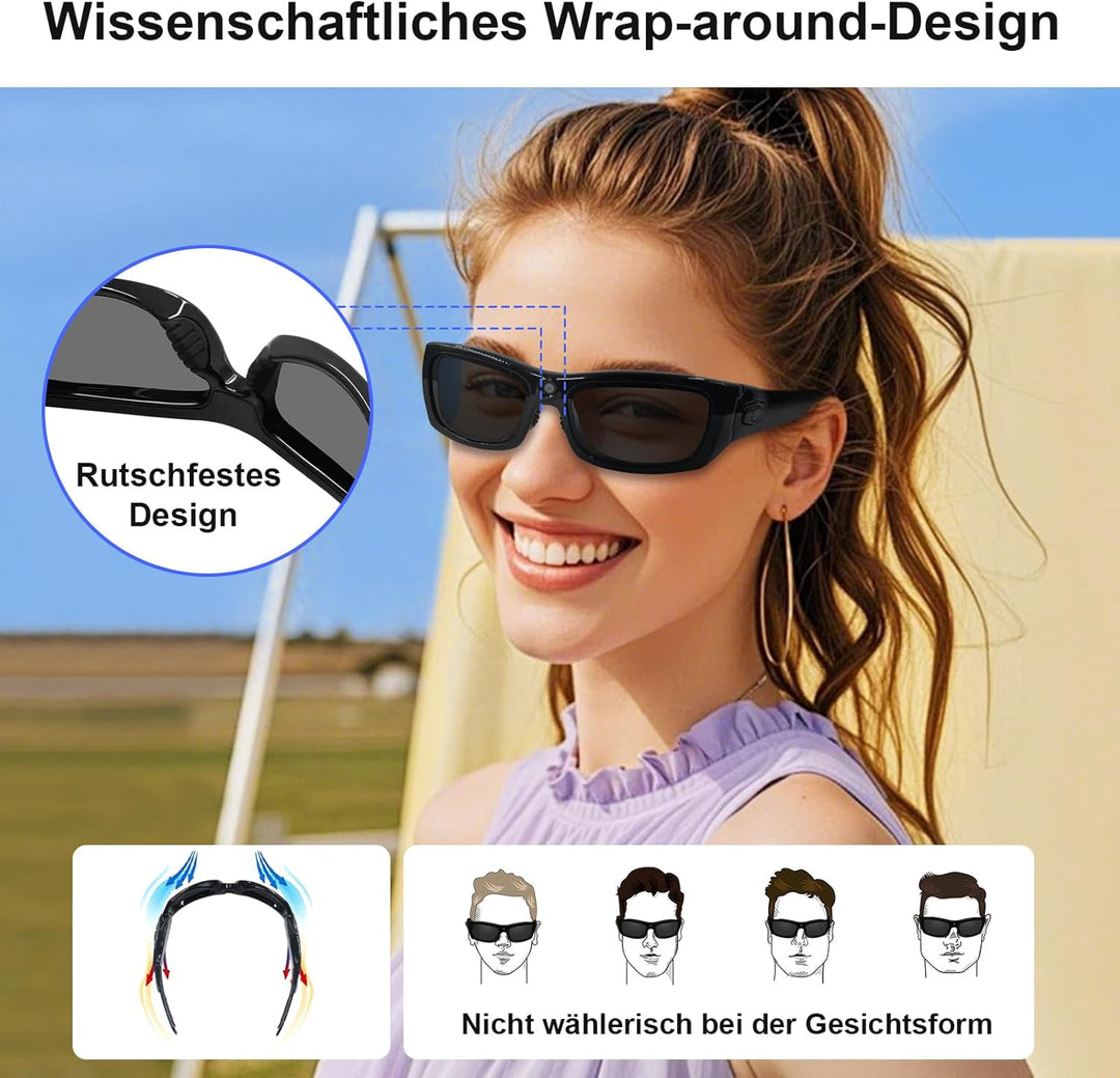 cyi Sports Kamera Sportbrille Actionkamera 1080p HD Video &amp; Foto, Bluetooth 5.0 für Anrufe &amp; Musik,