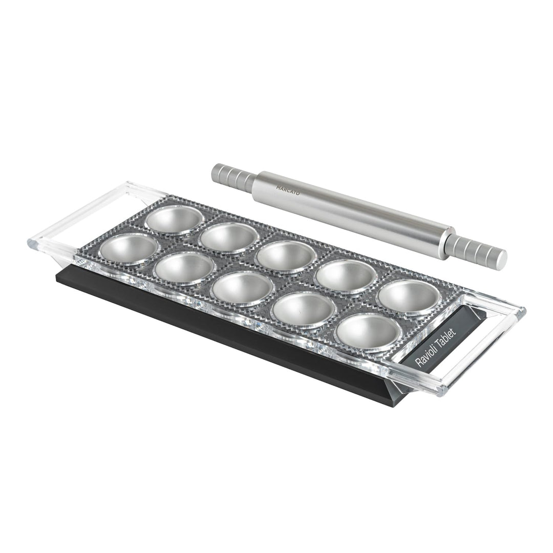 MARCATO Ravioli Tablet. Form für Ravioli Powder Grau. Eloxiertes Aluminium. 20 x 10 x 2 cm. Einfache