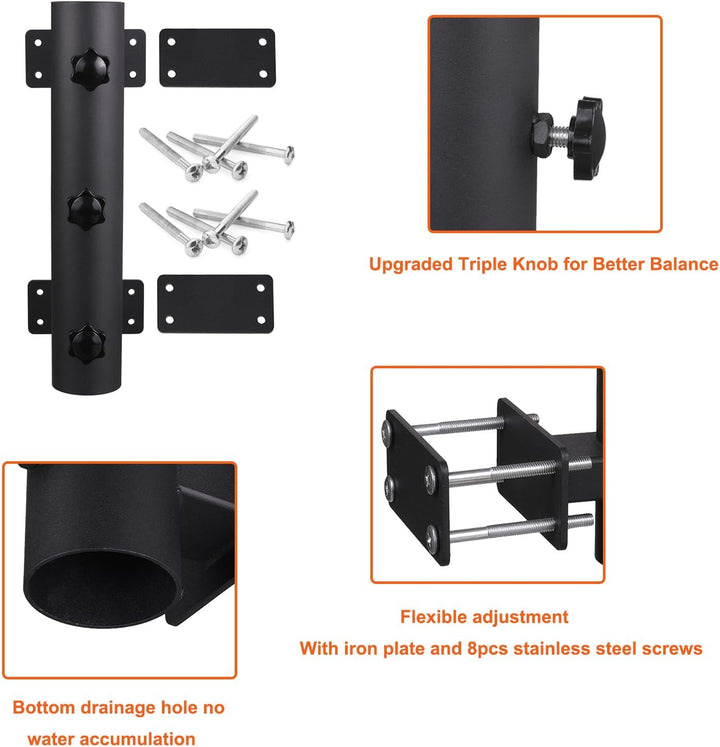 VANROUG Strapazierfähiger Sonnenschirmhalter, Terrassen-Schirmständer, Schirmständer, Bank, Buddy, S