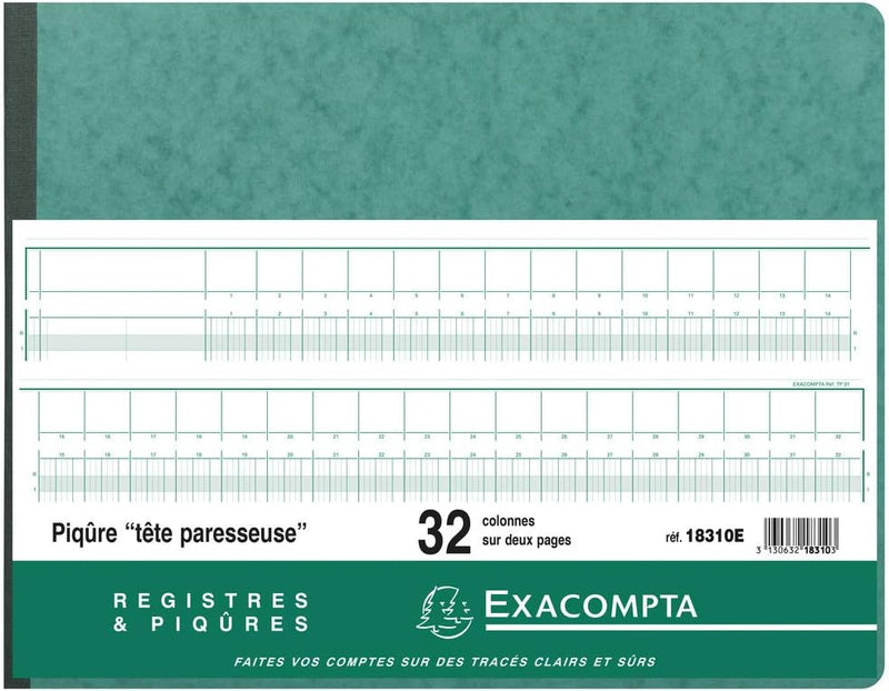 EXACOMPTA 18310E Spaltenbuch, 32 Spalten auf 2 Seiten,35ZeilenVE1