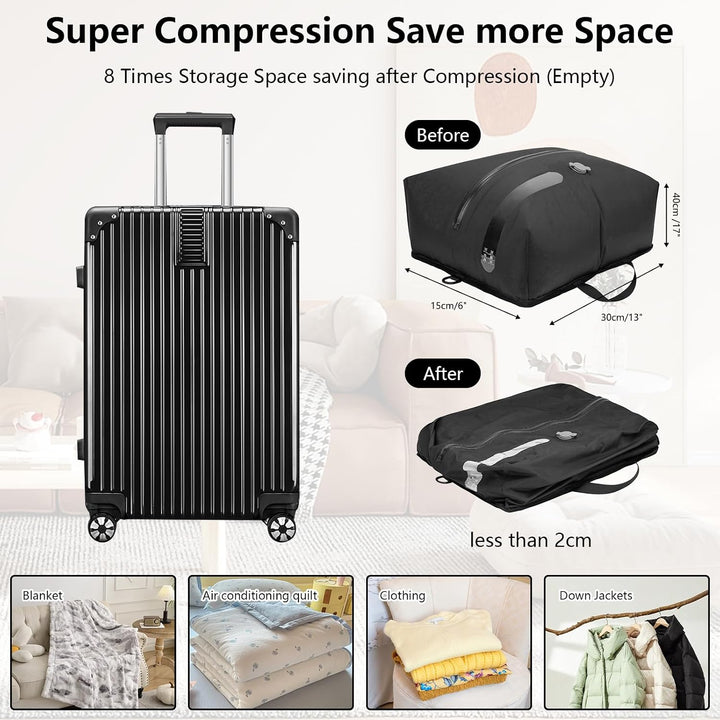 2er Pack Vakuumbeutel TPU, Kompressionsbeutel mit Ventil für Pumpe oder manuelles Zusammendrücken, a