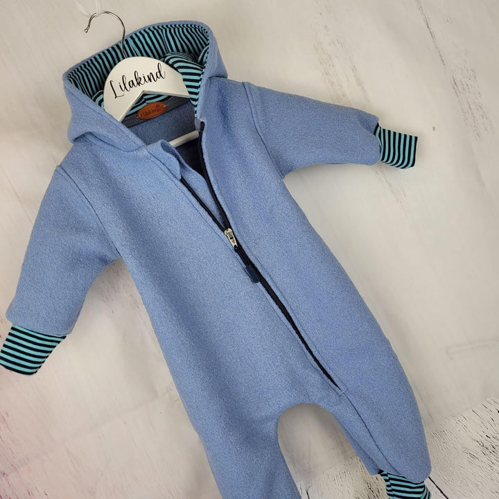 Lilakind Wollwalk Overall Baby & Kinder – Walkoverall mit Kapuze aus Walkloden – Handmade in Germany