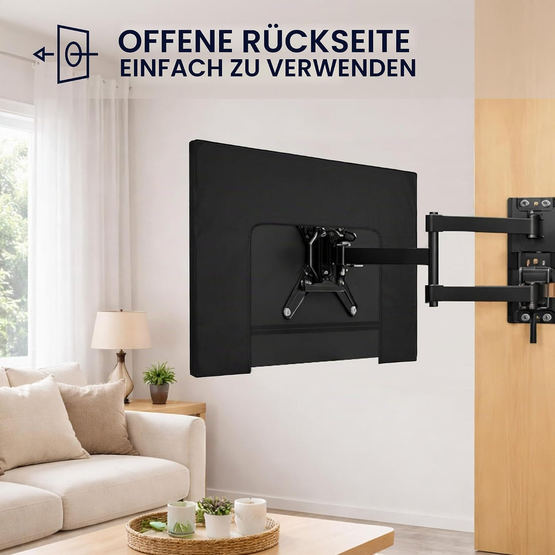 kwmobile 85" TV Hülle - Fernseher Bildschirmschutz Abdeckung - TV Bildschirm Staubschutzhülle - Schw