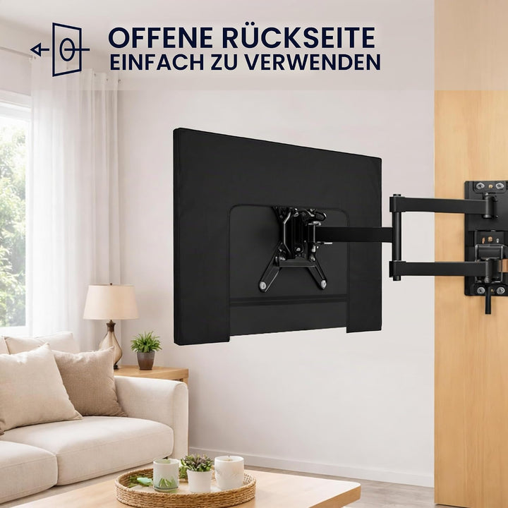 kwmobile 85" TV Hülle - Fernseher Bildschirmschutz Abdeckung - TV Bildschirm Staubschutzhülle - Schw