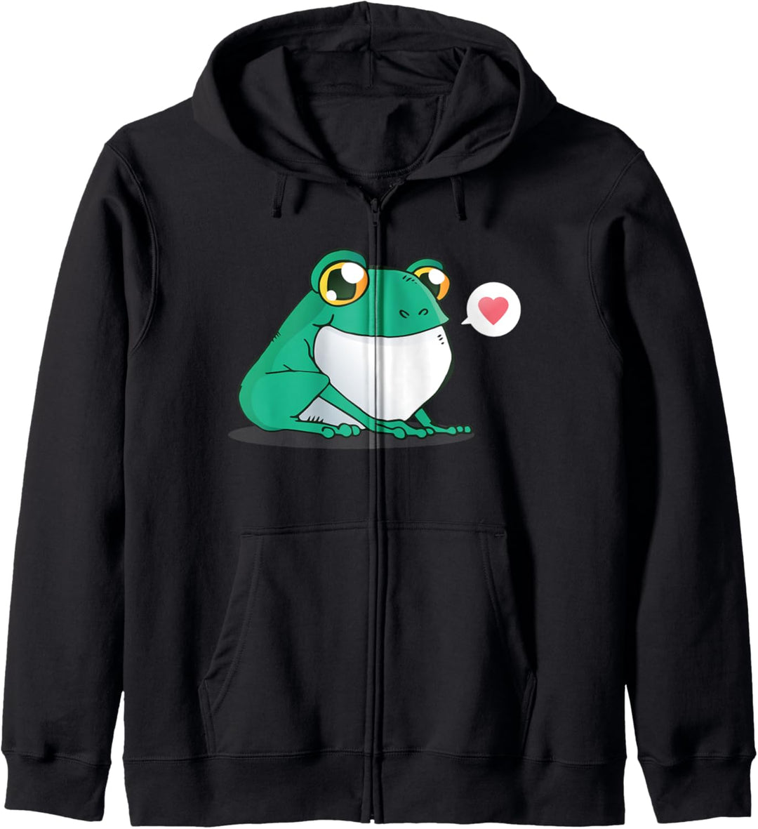 Lustiges Froschdesign für Comicfans mit Herz und Sprechblase Kapuzenjacke