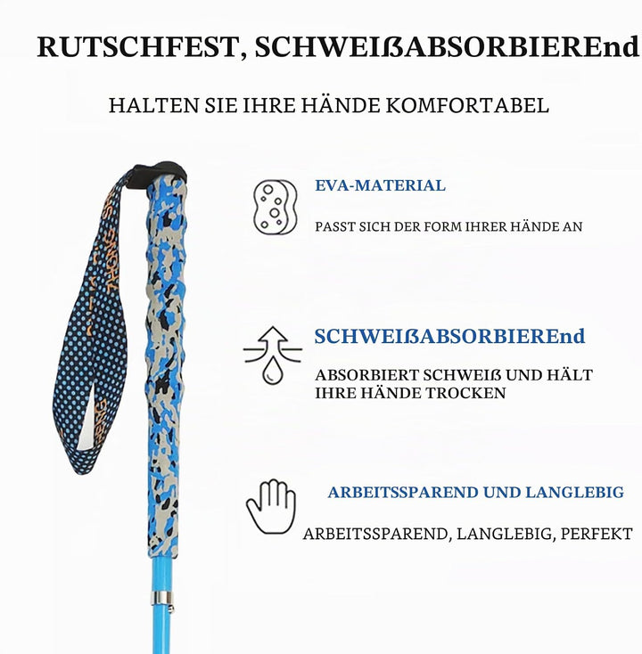 OKHEALING Ultraleichte Trekkingstöcke aus Kohlefaser, faltbar, 2er-Set, Wanderstöcke mit feuchtigkei