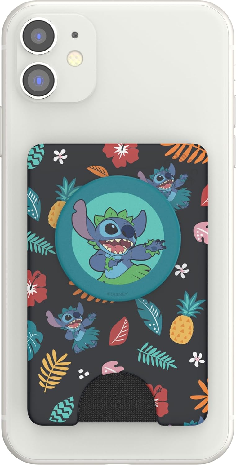 PopSockets PopWallet+ mit Integriertem Austauschbarem PopTop für Smartphones und Tablets - Stitch Al