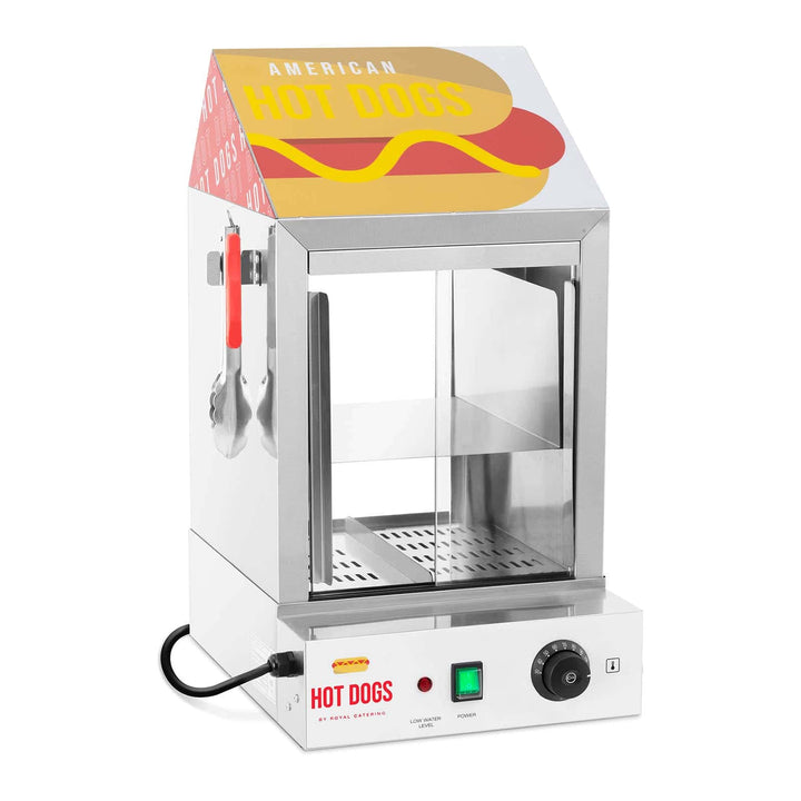 Royal Catering RCHW 1000H Hot Dog Steamer 100 Würstchen 25 Brötchen 1000 W Hot Dog Wärmer