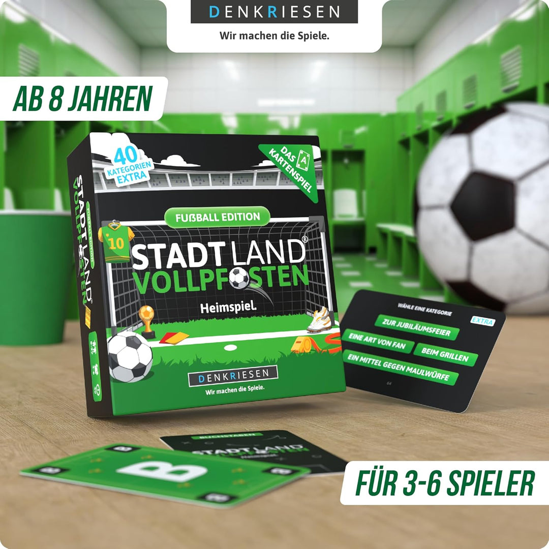 DENKRIESEN - Stadt Land Vollpfosten® – Das Kartenspiel - Fussball Edition - &