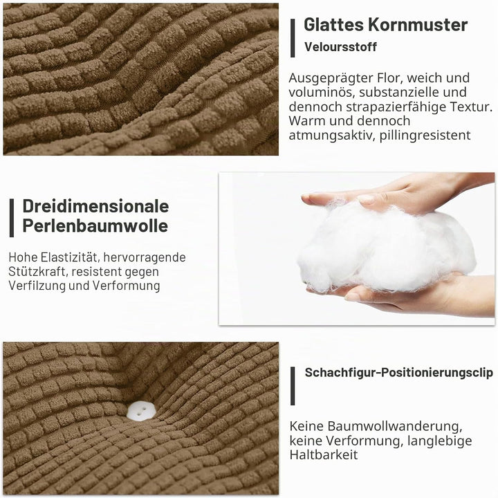 2er Set Sitzkissen, Dickes Stuhlkissen 40x40cm, Sitzpolster Outdoor & Indoor, für Gartenstuhl, Küche