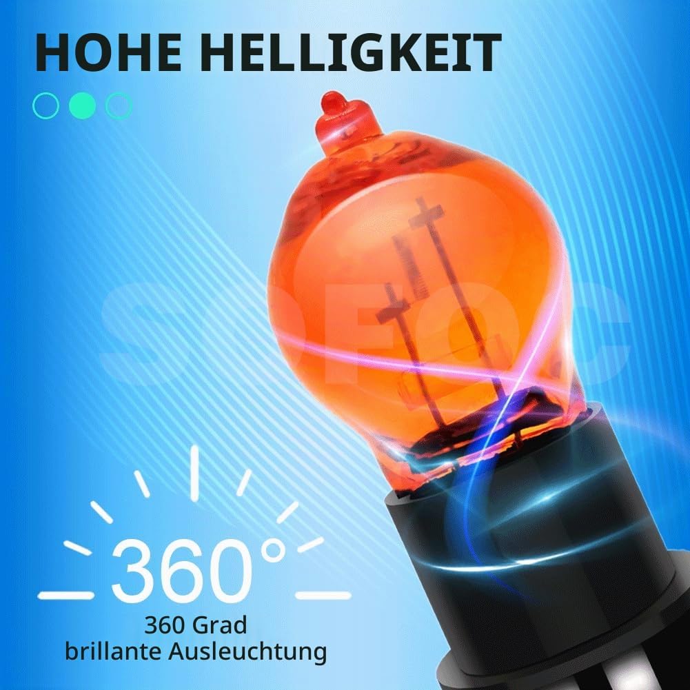 SOFOC-PWY24W Automobil Frontblinker Standlicht Tagfahrlicht etc 12V 24W Gelb 2Stk Bernsteingelb PWY2