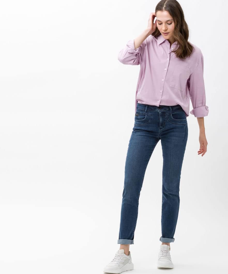 BRAX Feel Good Hose im Skinny Fit Damen Röhrenjeans Slim Fit 26W / 30L Used Dark Blue, 26W / 30L Use