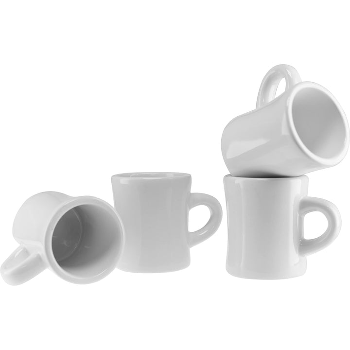 Culver 284 ml grosse Keramik Kaffeebecher im Retro-Stil, schwere Restaurant-Tasse, 2-Finger-C-Griff