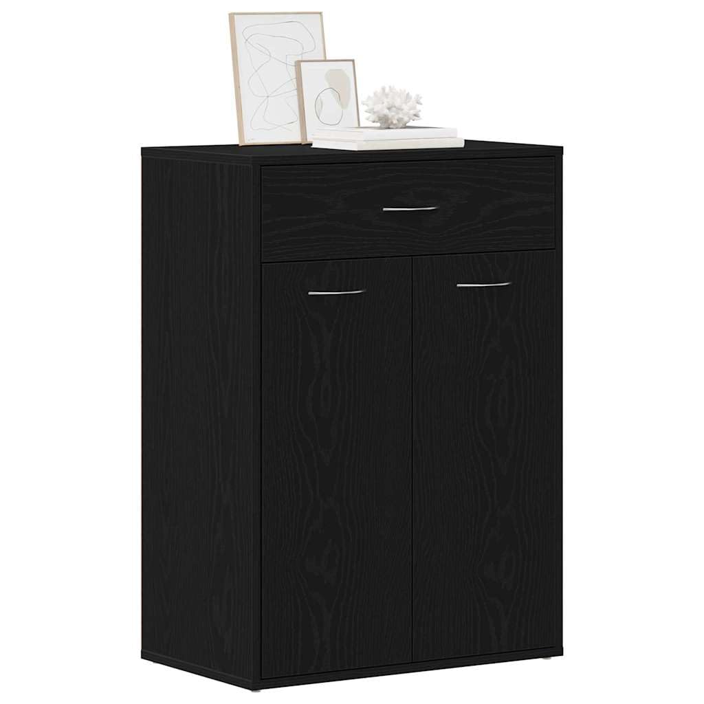 vidaXL Schuhregal Schwarz Eichen-Optik 60 x 35 x 84 cm Holzwerkstoff, Wohnzimmer, moderner Schuhschr