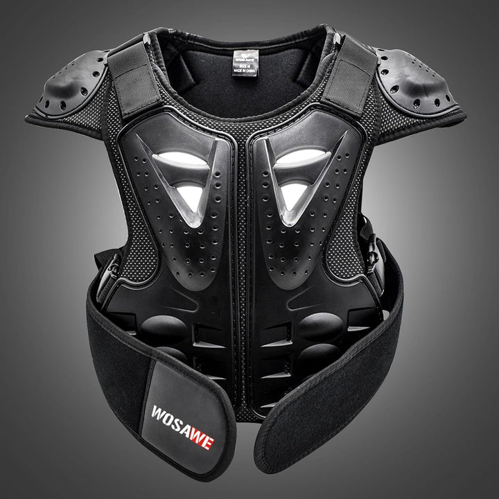 WOSAWE Kinder Motorradjacke Brustpanzer Weste-Schutz Motocross Enduro Sport mit Protektoren für 4-15