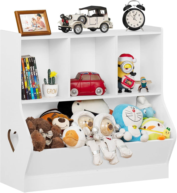 LELELINKY Bücherregal Kinder mit 4 Ablagefächer, 80 x 38 x 77 cm,Weiss | Kinder Bücherregal , Grosse