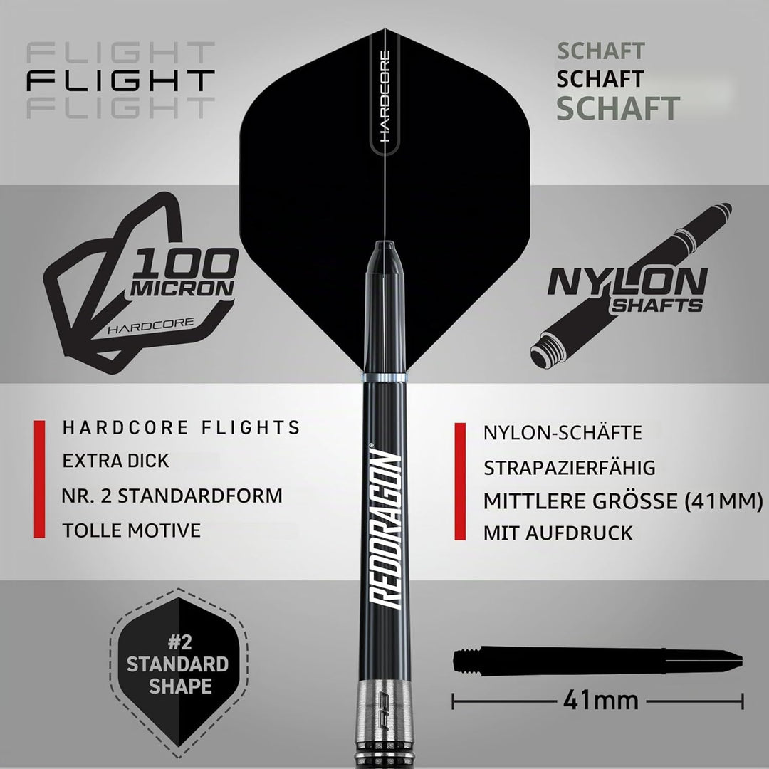 RED DRAGON Darts - Pegasus Profi 80% Tungsten Darts Set | Erhältlich mit Dartpfeile Metallspitze 21g