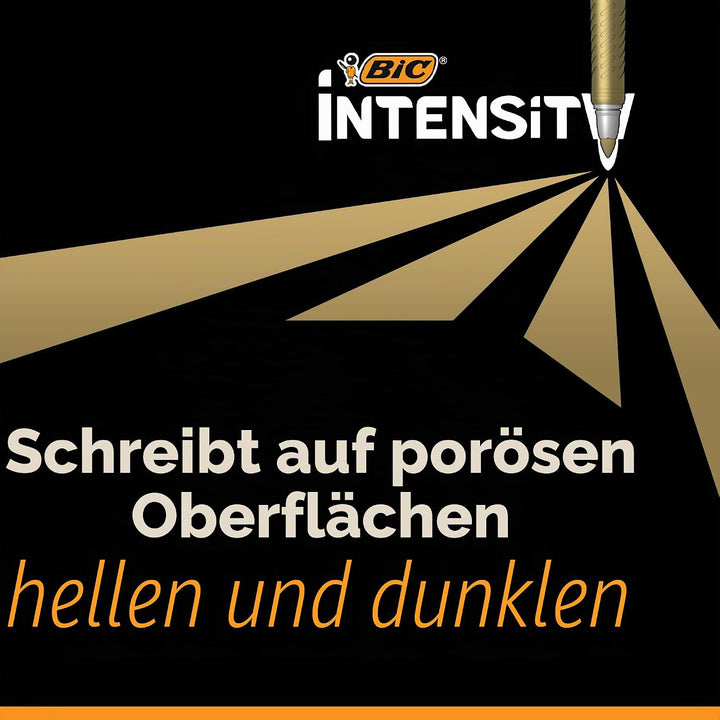 BIC Intensity Pastell Marker, in 24 verschiedenen Metallic- und Pastellfarben, geruchsarm, schnell t
