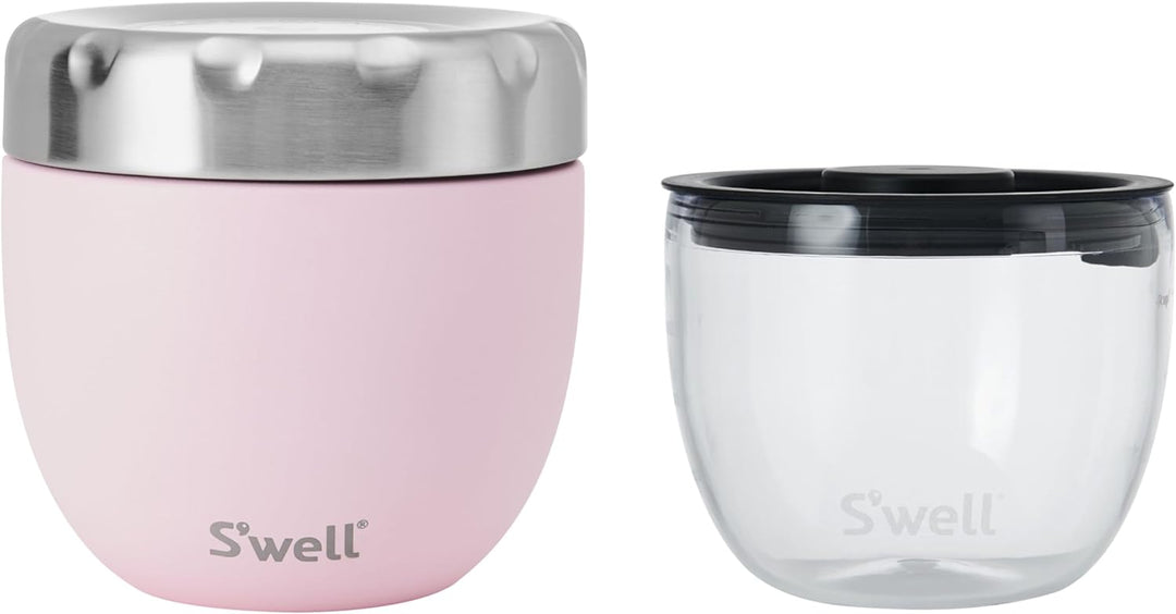 lifetime brands europe limited S'well Eats 2-in-1 Futternapf mit Schraubdeckel, 636 ml, rosa Topas,