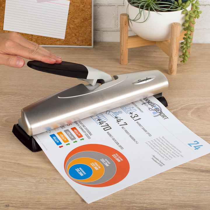 Swingline Desktop-Locher, 2-7 Löcher verstellbar, 20 Blatt Kapazität, leichter Touch, geringer Aufwa
