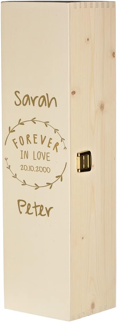polar-effekt 2-TLG Wein Geschenkidee Hochzeit - personalisierte 1x 0,7 Liter Weinflasche und 1x Echt