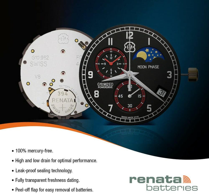 Renata 364 SR621SW Knopfzellen 10 Stück x 100 = 100 Silber 1,55 V Made in Swiss 100 Batteries, 100 B