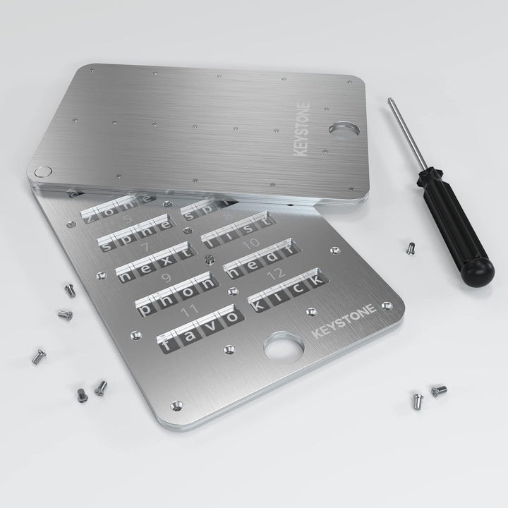KEYSTONE Crypto Seed Speicher, Crypto Stahl Kapsel Metall Wallet, Cold Speicher Backup, 24 Wörter Bi