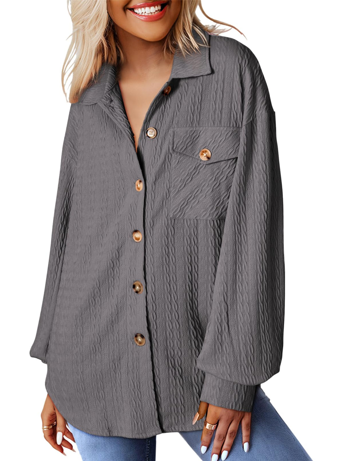Dokotoo Bluse Damen Musselin Langarmshirt Baumwolle Lässig Oberteile Hemd Langarm Einfarbig Tops Far