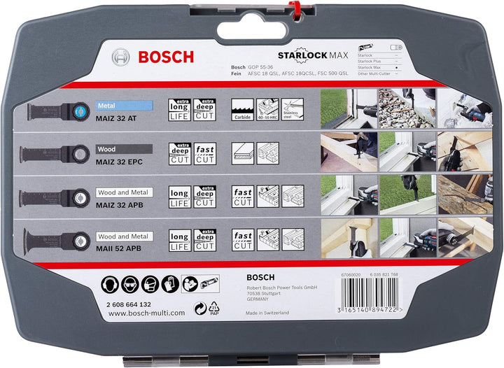 Bosch Professional 4 tlg. Tauchsägeblatt Starlock Max Best of Heavy Duty Set (für Holz & ungehärtete