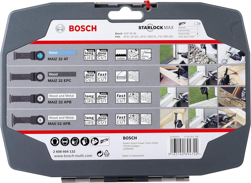 Bosch Professional 4 tlg. Tauchsägeblatt Starlock Max Best of Heavy Duty Set (für Holz & ungehärtete