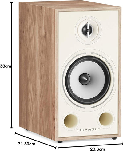 Triangle Borea BR03 - Hi-Fi Regallautsprecher (Light Oak) Weiss, Weiss