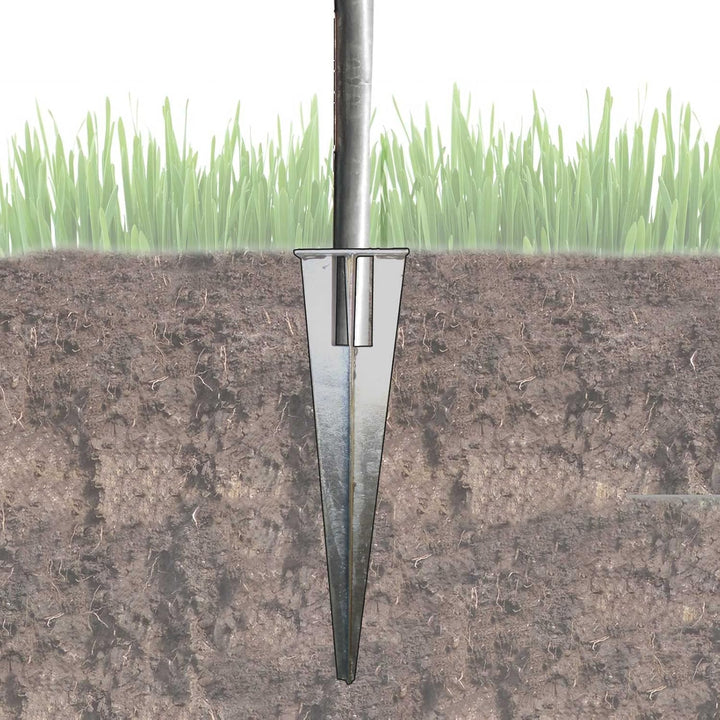 TRUTZHOLM 3X Einschlaghülse Ø 40 mm – 50 cm – verzinkte Bodenhülse für Zaunpfosten & Sichtschutz – P
