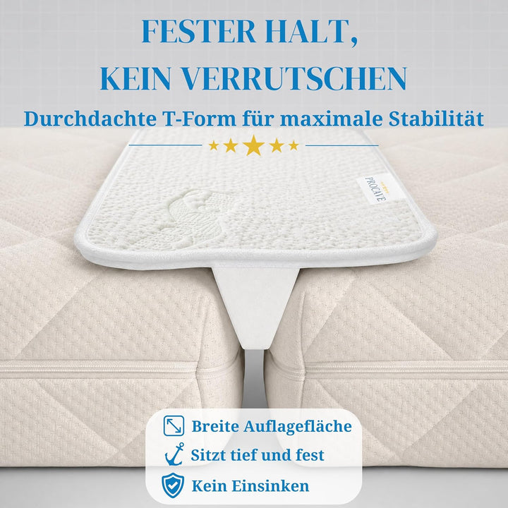 PROCAVE Matratzenkeil mit AloeVera-Bezug 25 x 200 cm, ein Matratzen Ritzenfüller verbindet zwei Matr