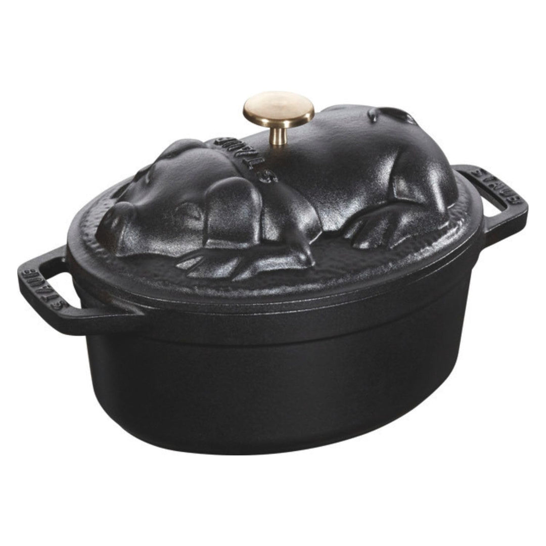 STAUB Cocotte Schwein 17 cm Bräter, Gusseisen, schwarz