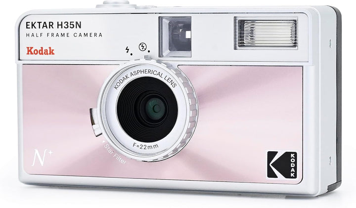 Kodak EKTAR H35N Halbformat-Filmkamera-Set mit Kodak Ultramax 24EXP-Rollfilm (Glasiertes Rosa) Glasi