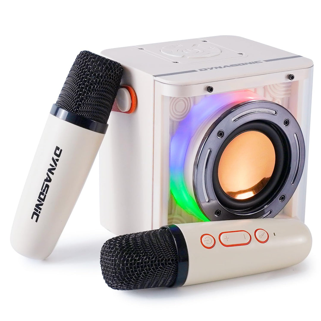 DYNASONIC B52 Karaoke mit Zwei Mikrofonen, Bluetooth-Karaoke-Lautsprecher für Kinder, elektronisches