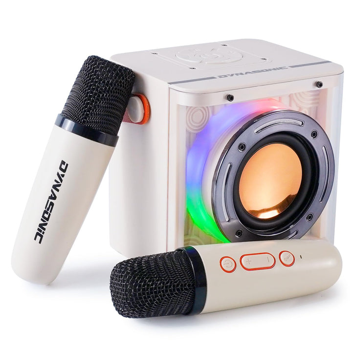 DYNASONIC B52 Karaoke mit Zwei Mikrofonen, Bluetooth-Karaoke-Lautsprecher für Kinder, elektronisches