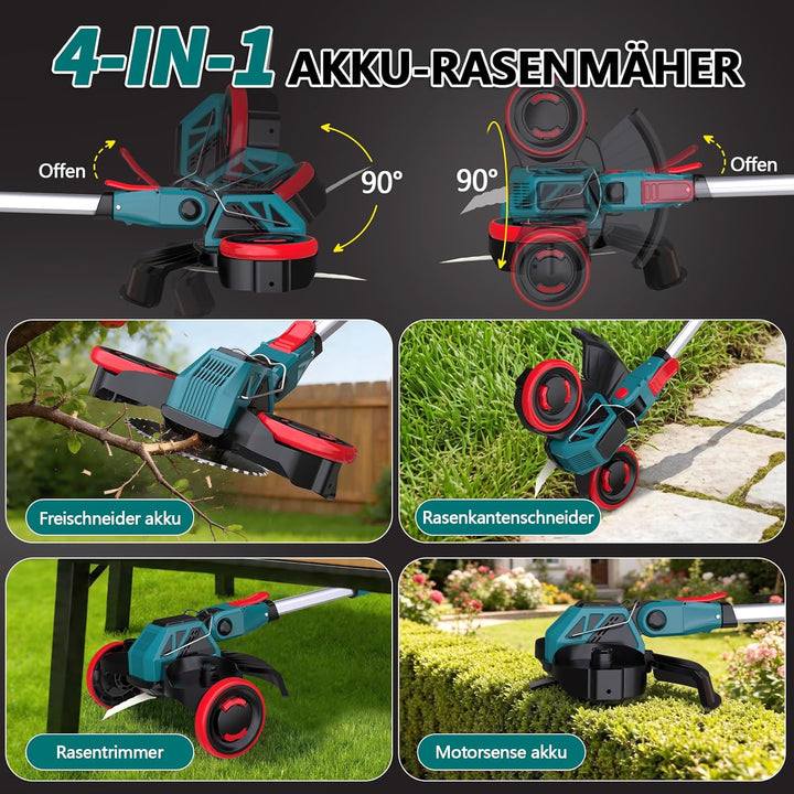 Akku Rasentrimmer für Makita-Akkus 3-in-1 Freischneider &amp; Kantenschneider | Rasentrimmer mit Unkraut